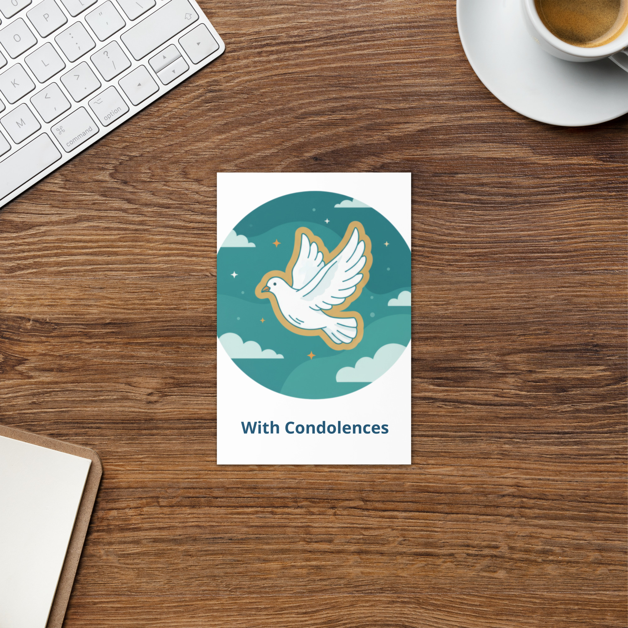 Sympathy Card – With Condolences | Dove of Peace Bereavement Greeting Card - Image 2