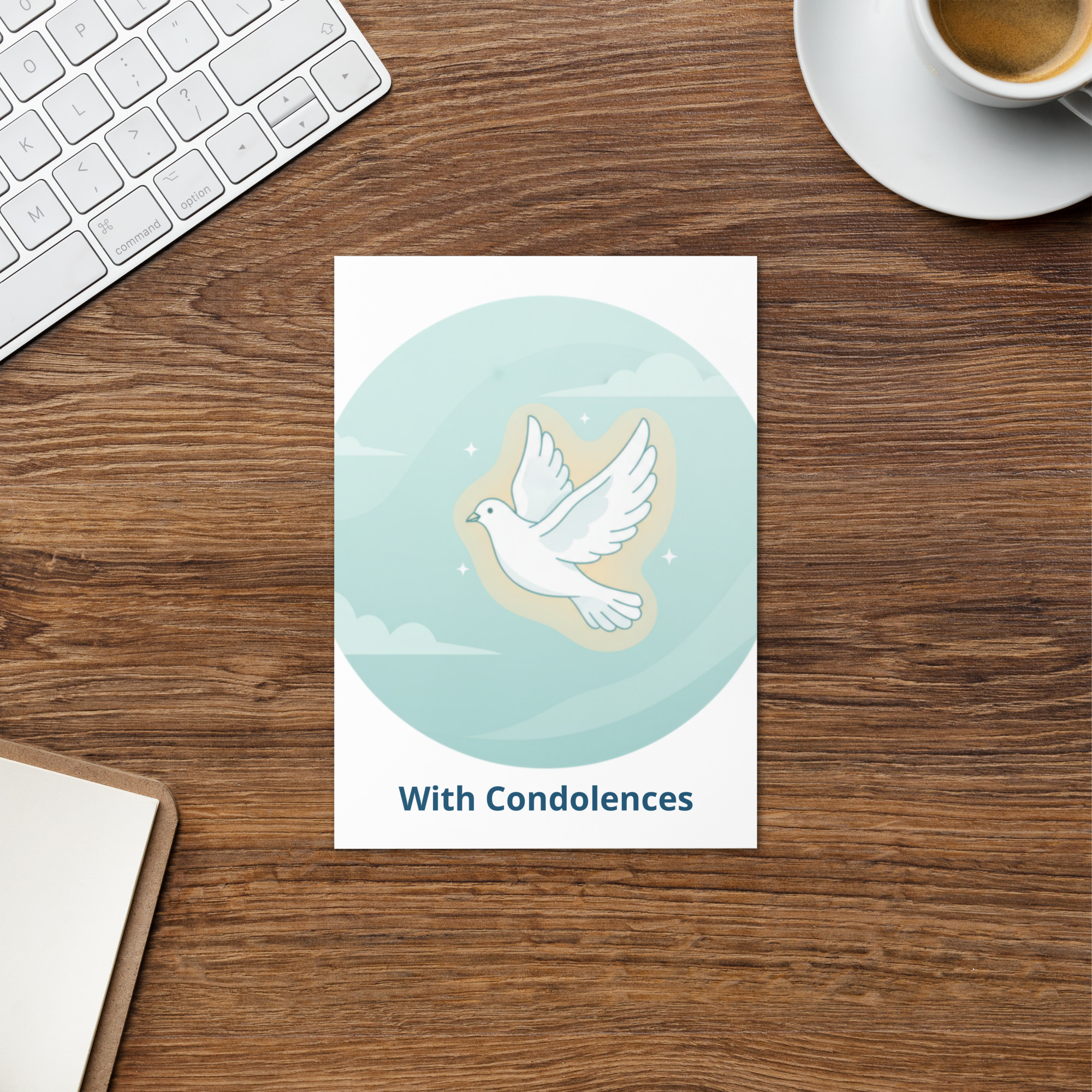 Sympathy Card – With Condolences | Dove of Peace Bereavement Greeting Card Light Blue - Image 5